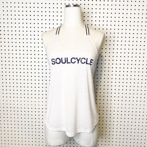 Soulcycle | White Racerback T-Strap, Logo Muscle Tank Sz. XS
